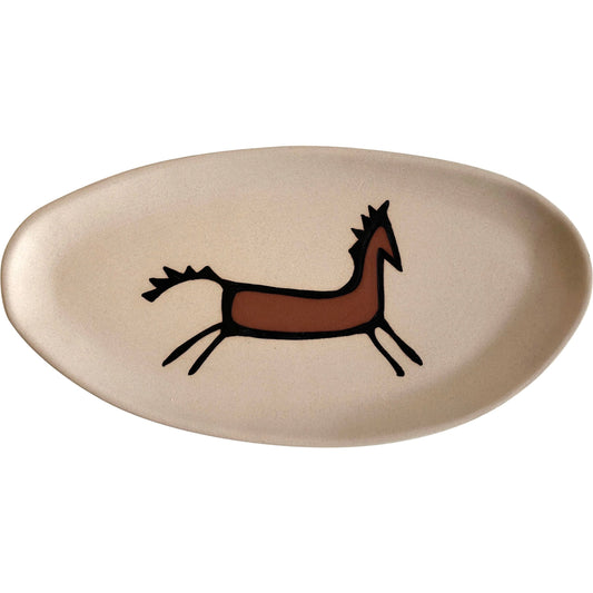 Horseplay Catchall Dish by TOV Furniture in tan. Made from ceramic in a rustic style.