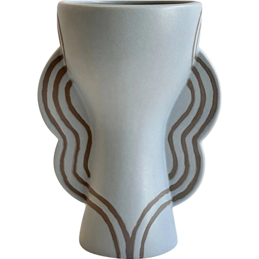Line Art Goblet Vase by TOV Furniture. Made from ceramic in a rustic style.