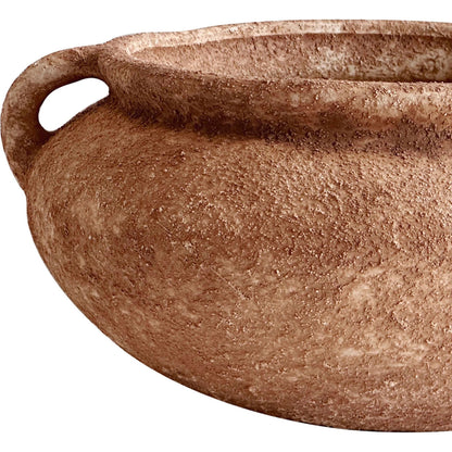 Earthenware Wide Bowl by TOV Furniture in terracotta. Made from ceramic in a rustic style.