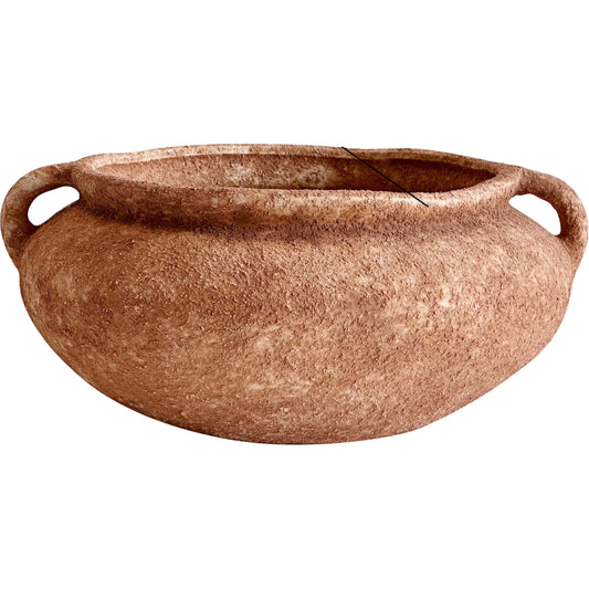 Earthenware Wide Bowl by TOV Furniture in terracotta. Made from ceramic in a rustic style.