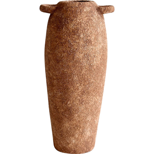 Earthenware Narrow Vase by TOV Furniture in terracotta. Made from ceramic in a rustic style.