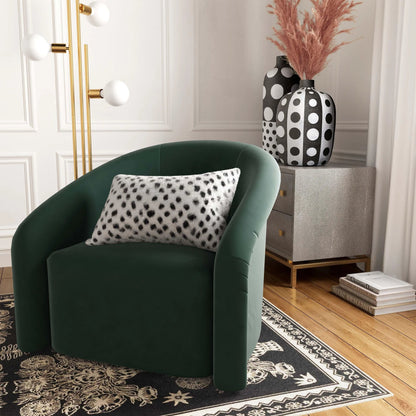 Goatskin Lumbar Pillow by TOV Furniture in white leopard. Made from goatskin in a eclectic & global style.