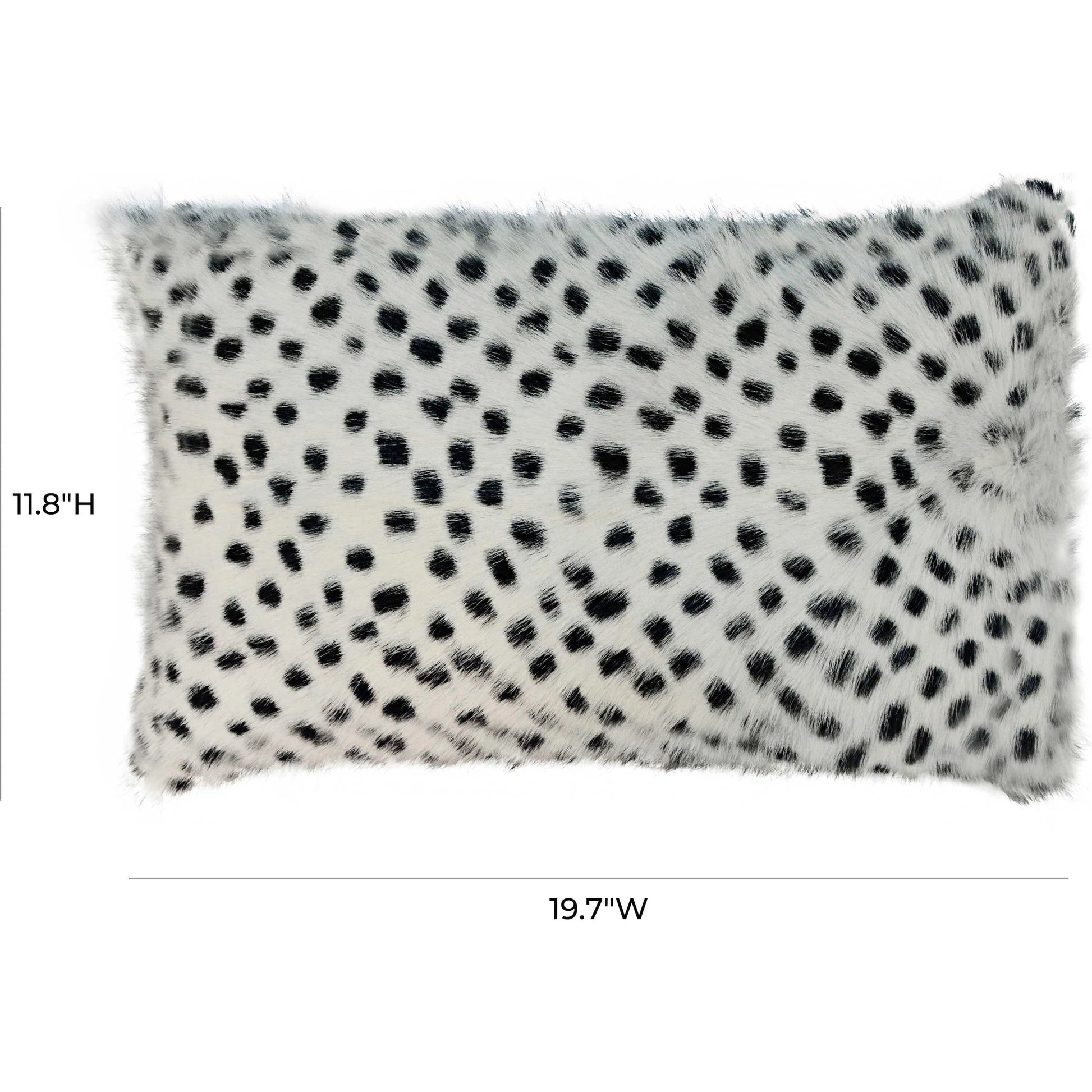 Goatskin Lumbar Pillow by TOV Furniture in white leopard. Made from goatskin in a eclectic & global style.