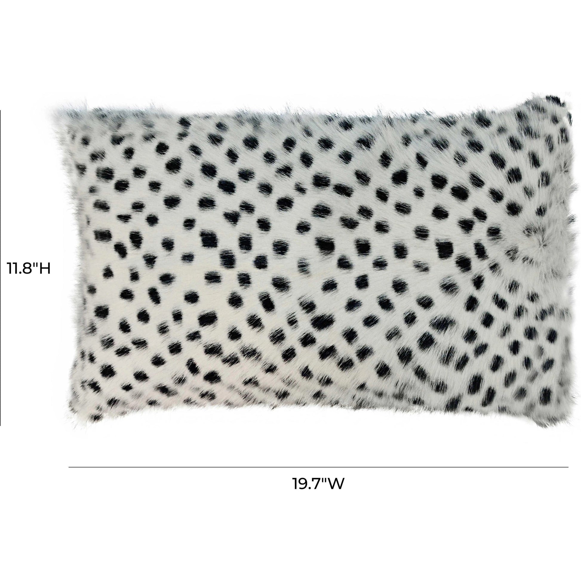 Goatskin Lumbar Pillow by TOV Furniture in white leopard. Made from goatskin in a eclectic & global style.