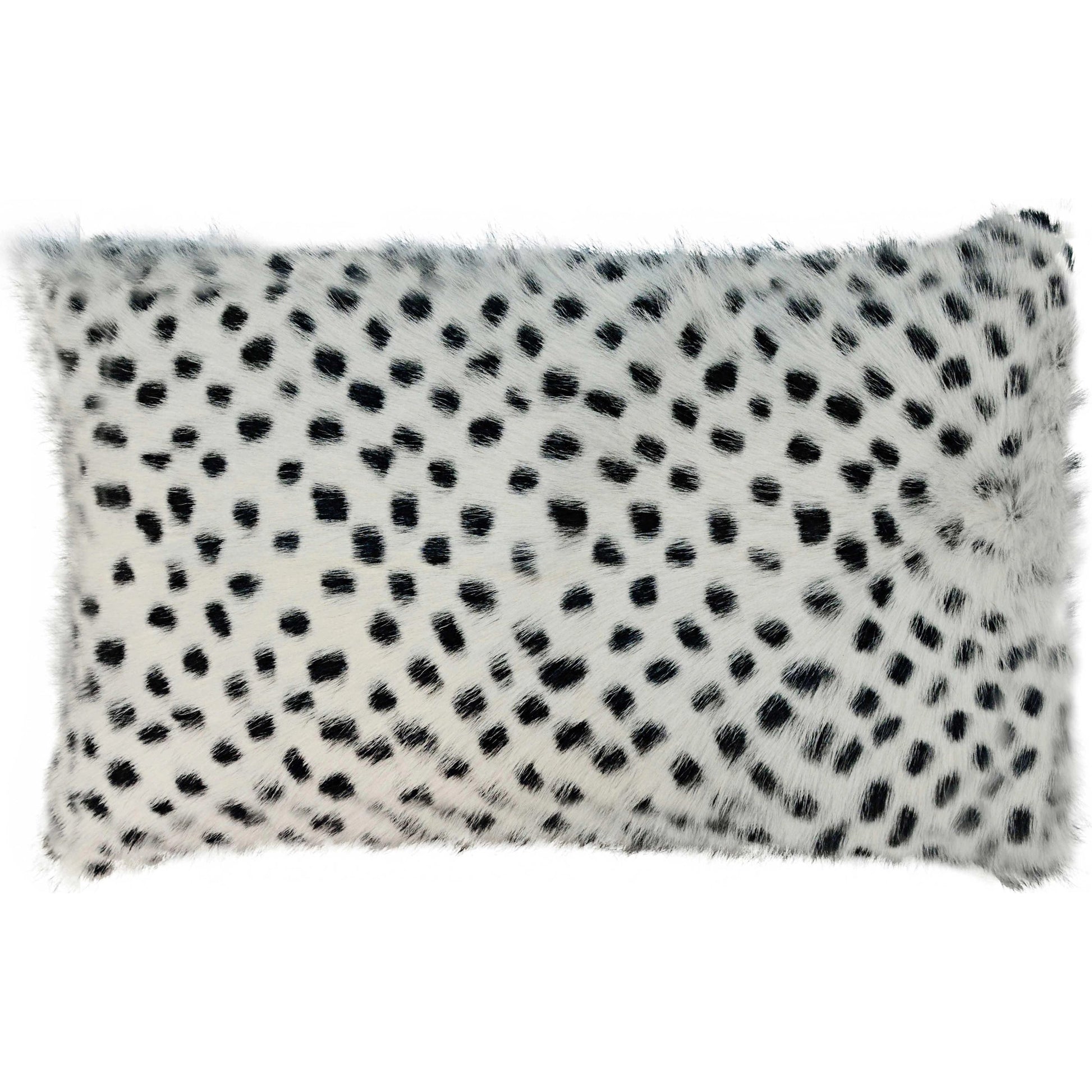 Goatskin Lumbar Pillow by TOV Furniture in white leopard. Made from goatskin in a eclectic & global style.