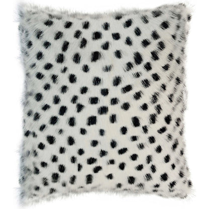 Goatskin Pillow by TOV Furniture in white leopard. Made from goatskin in a eclectic & global style.