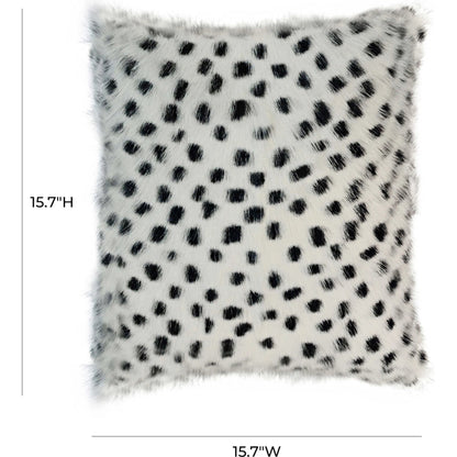 Goatskin Pillow by TOV Furniture in white leopard. Made from goatskin in a eclectic & global style.