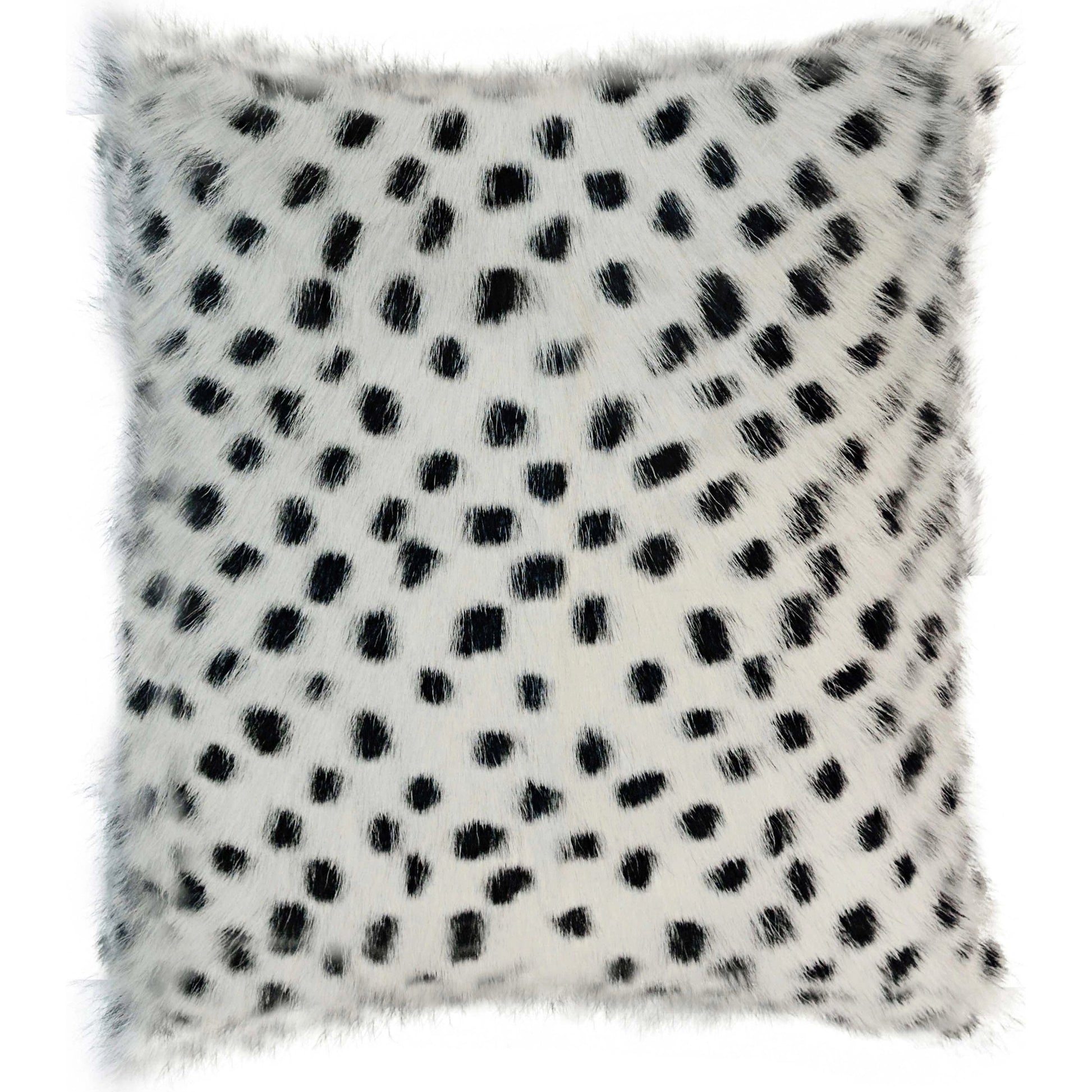 Goatskin Pillow by TOV Furniture in white leopard. Made from goatskin in a eclectic & global style.