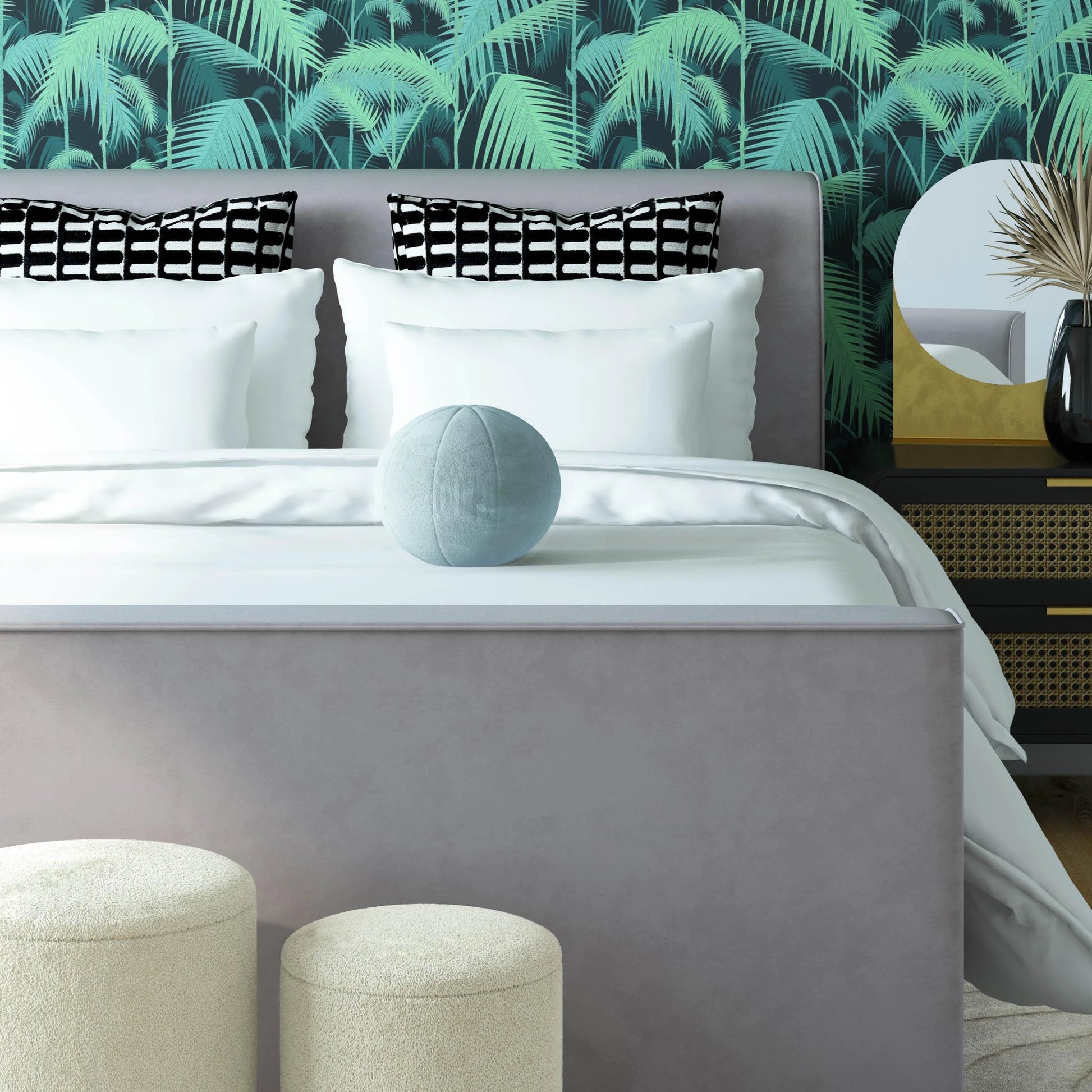 Boba Velvet Pillow by TOV Furniture. Made from velvet in a traditional style.