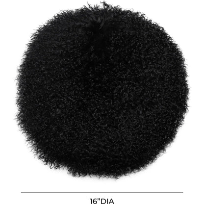 New Zealand Sheepskin Round Pillow by TOV Furniture. Made from sheepskin, polyester-fiber fill in a eclectic & global style.