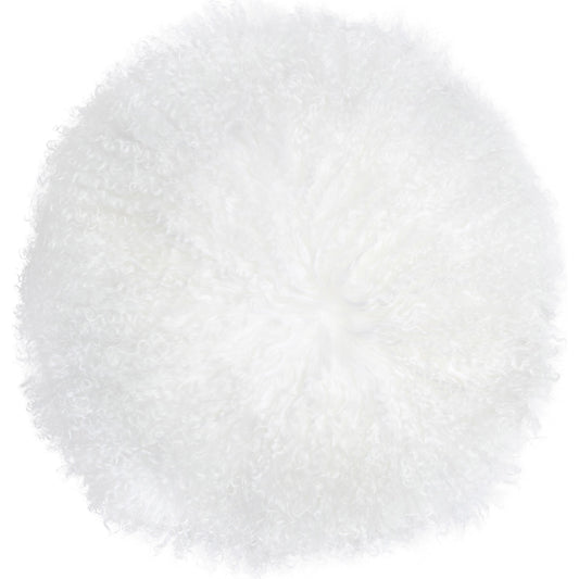 New Zealand Sheepskin Round Pillow by TOV Furniture. Made from sheepskin, polyester-fiber fill in a eclectic & global style.