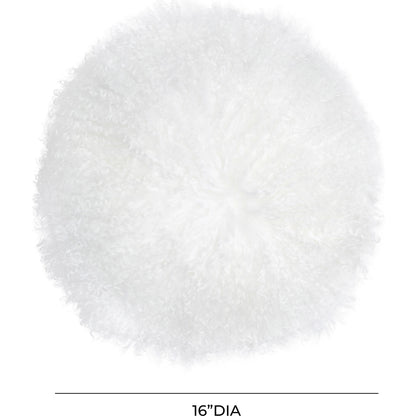 New Zealand Sheepskin Round Pillow by TOV Furniture. Made from sheepskin, polyester-fiber fill in a eclectic & global style.