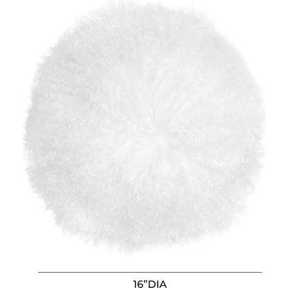 New Zealand Sheepskin Round Pillow by TOV Furniture. Made from sheepskin, polyester-fiber fill in a eclectic & global style.