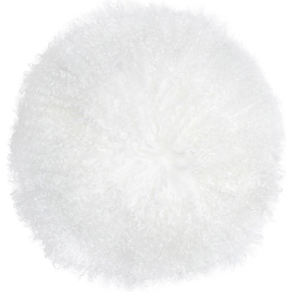 New Zealand Sheepskin Round Pillow by TOV Furniture. Made from sheepskin, polyester-fiber fill in a eclectic & global style.