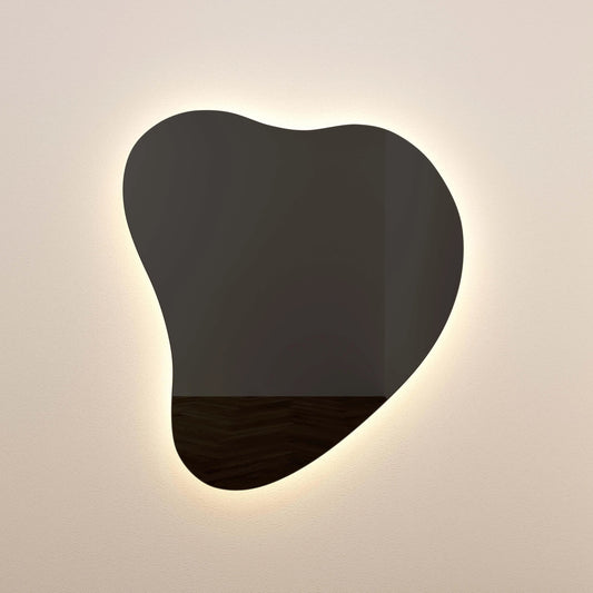 Phoebe LED Teardrop Wall Mirror by TOV Furniture. Made from glass in a modern style.