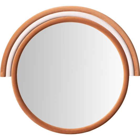 Lally Velvet Round Wall Mirror by TOV Furniture. Made from beech, glass, velvet in a unique style.