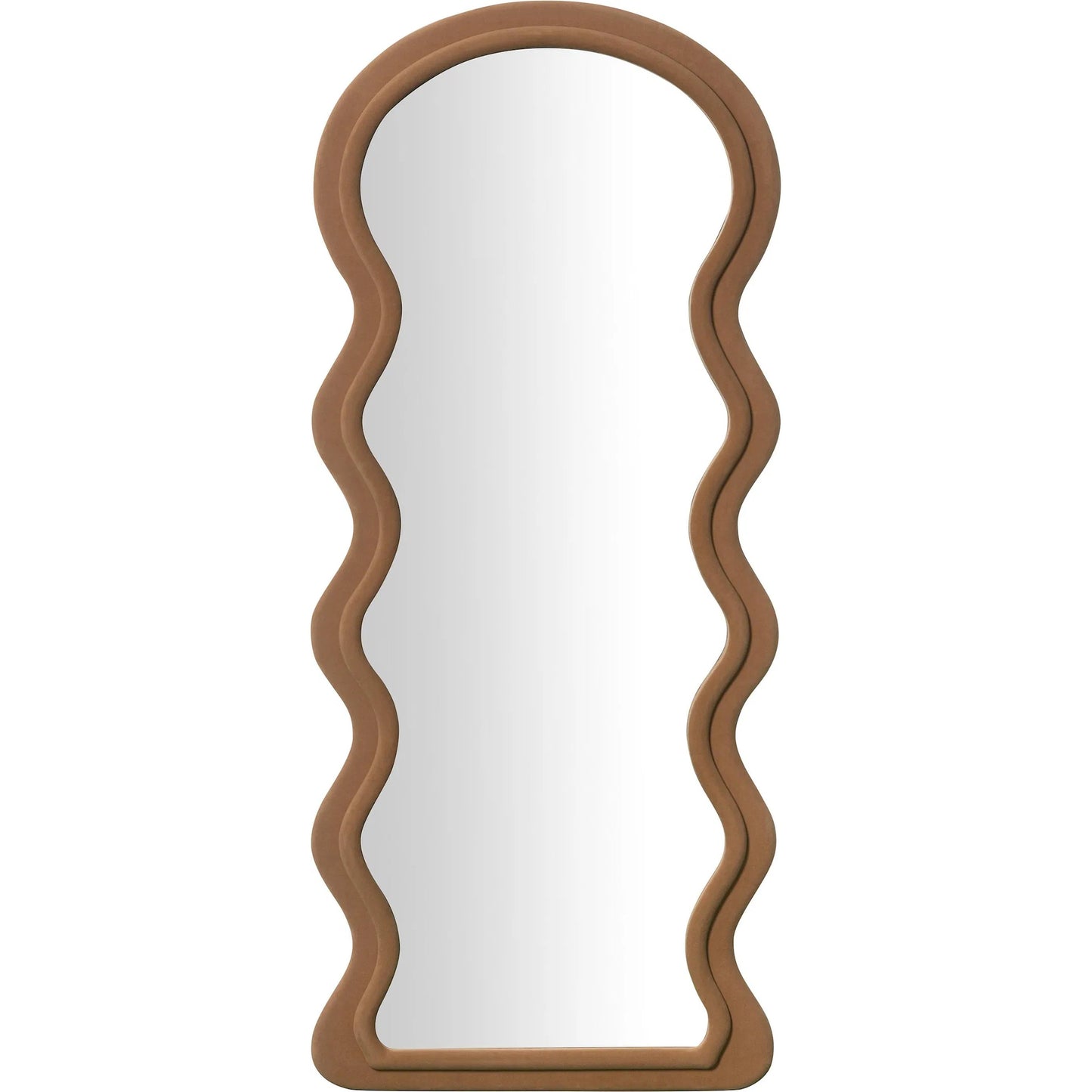 006 SI-2248446 | Primary Silo | Rhodes Velvet Floor Mirror by TOV Furniture in cinnamon. Made from glass, mdf, velvet in a transitional style.