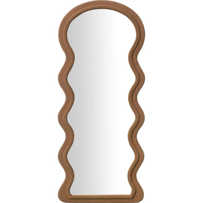 Rhodes Velvet Floor Mirror by TOV Furniture in cinnamon. Made from glass, mdf, velvet in a transitional style.