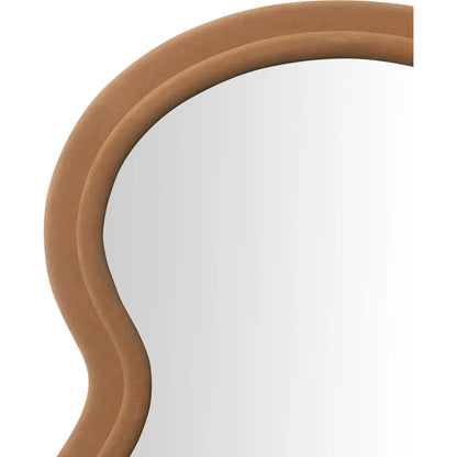Rhodes Velvet Floor Mirror by TOV Furniture in cinnamon. Made from glass, mdf, velvet in a transitional style.