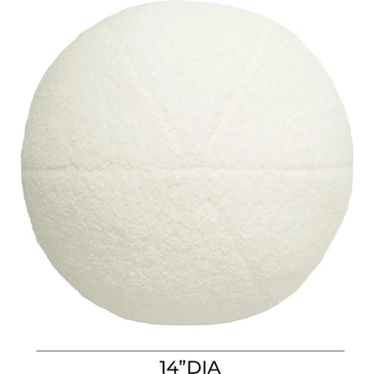 Boba Vegan Shearling Pillow by TOV Furniture in cream. Made from vegan shearling in a transitional style.