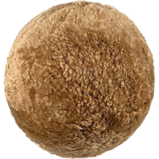 New Zealand Genuine Sheepskin Ball Pillow by TOV Furniture in brown. Made from sheepskin in a unique style.