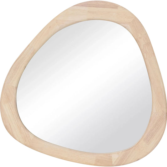 Klaryss Wood Triangular Mirror by TOV Furniture in natural. Made from glass, wood in a transitional style.