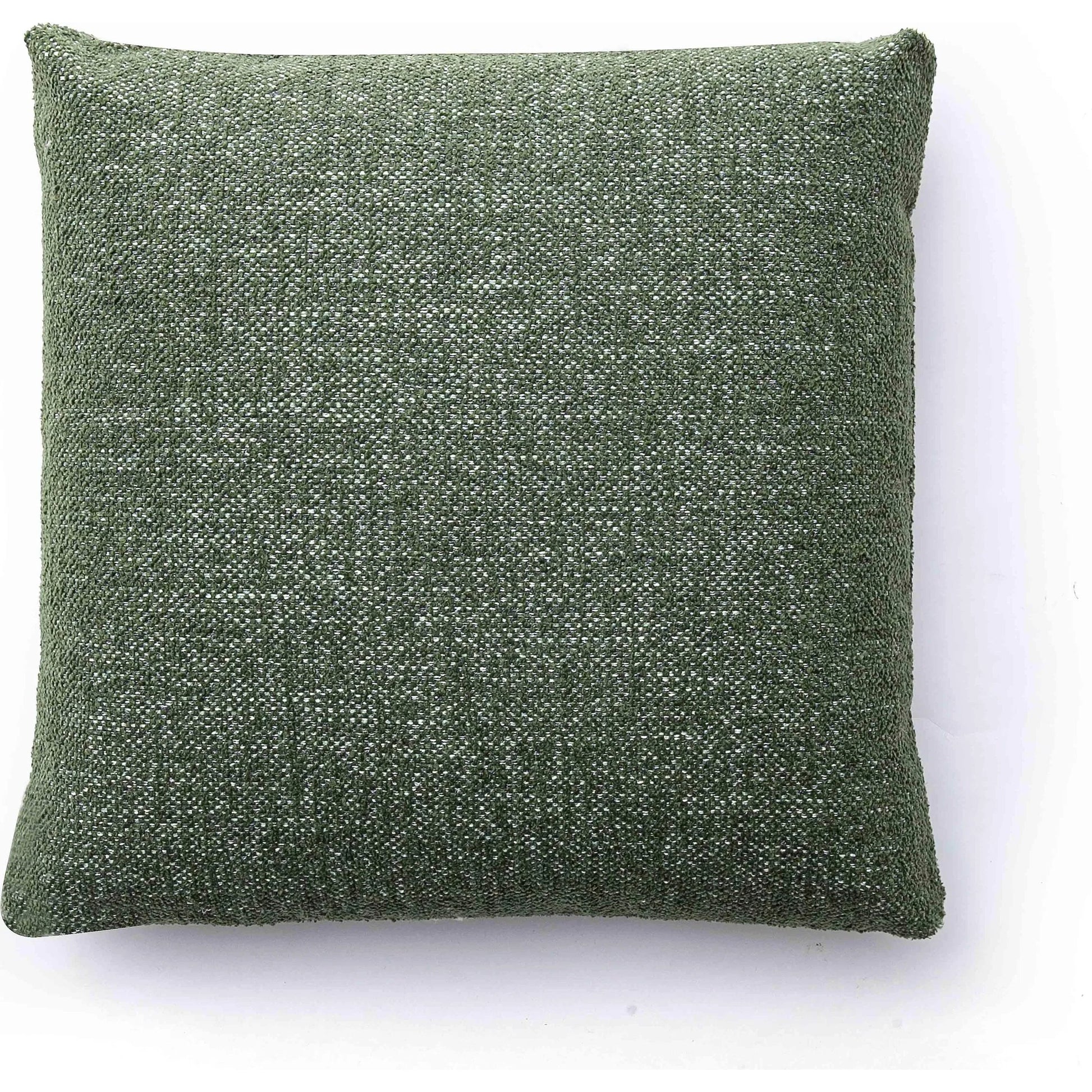 Malolo Basketweave Square Vegan-Down Pillow by TOV Furniture in green. Made from chenille in a transitional style.