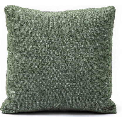 Malolo Basketweave Square Vegan-Down Pillow by TOV Furniture in green. Made from chenille in a transitional style.