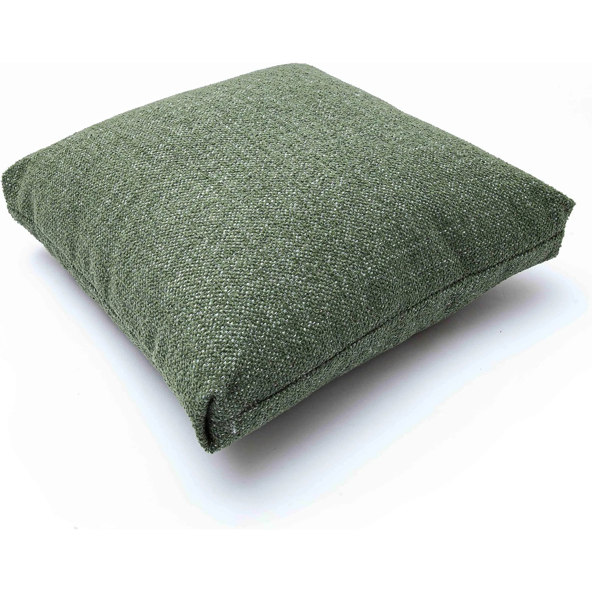 Malolo Basketweave Square Vegan-Down Pillow by TOV Furniture in green. Made from chenille in a transitional style.