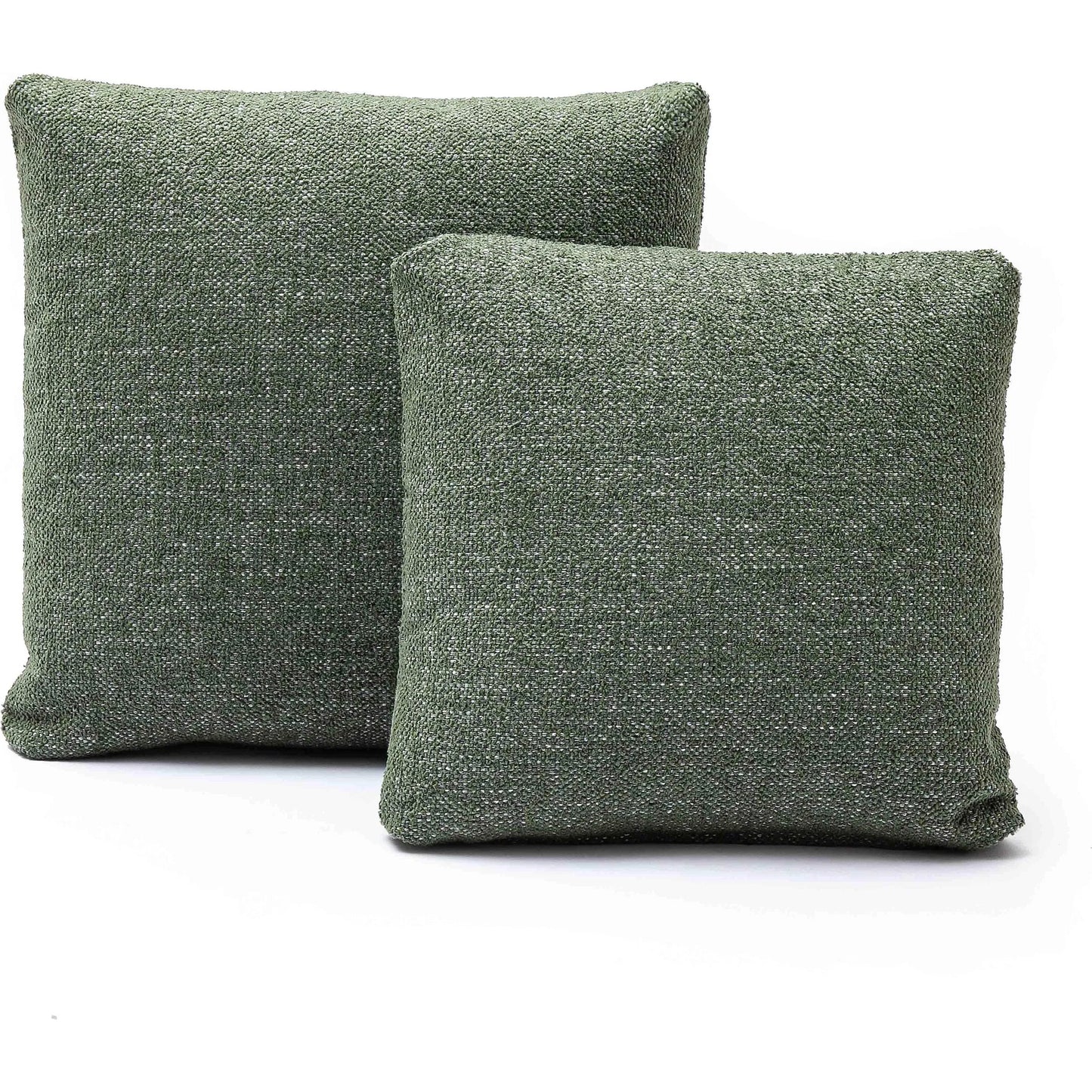 003 SI-2356315 | Additional Silo | Malolo Basketweave Square Vegan-Down Pillow by TOV Furniture in green. Made from chenille in a transitional style.