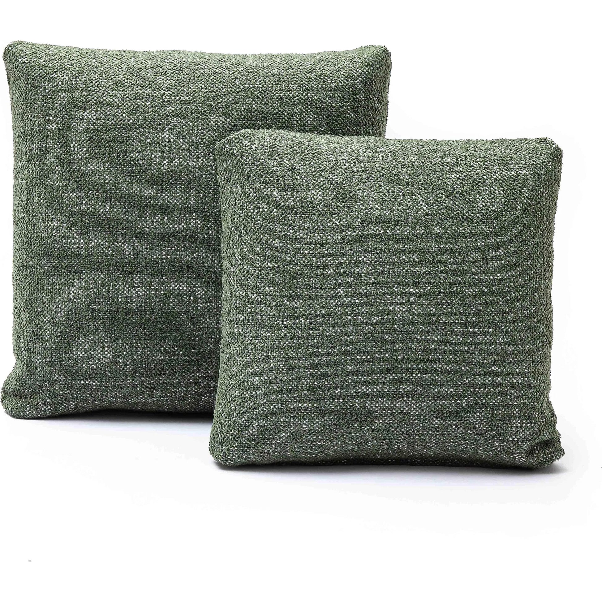 Malolo Basketweave Square Vegan-Down Pillow by TOV Furniture in green. Made from chenille in a transitional style.