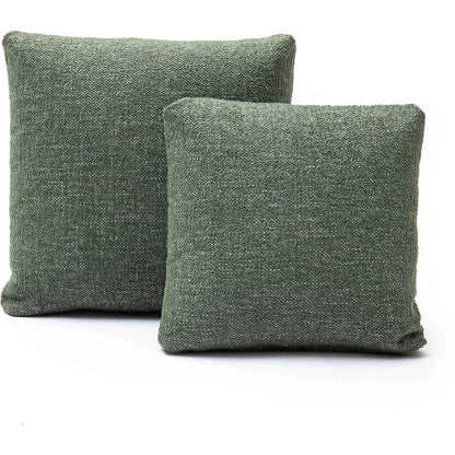 Malolo Basketweave Square Vegan-Down Pillow by TOV Furniture in green. Made from chenille in a transitional style.