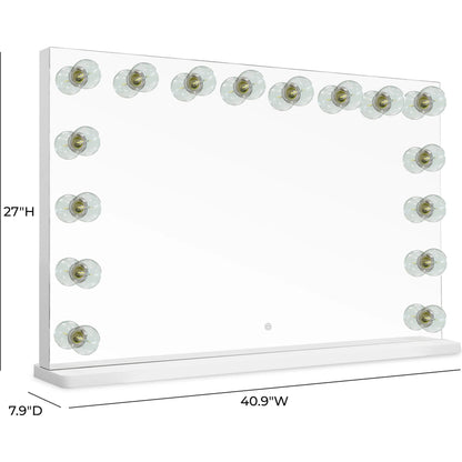 Lola Vanity Mirror by TOV Furniture in mirror. Made from aluminum, glass, mdf in a transitional style.