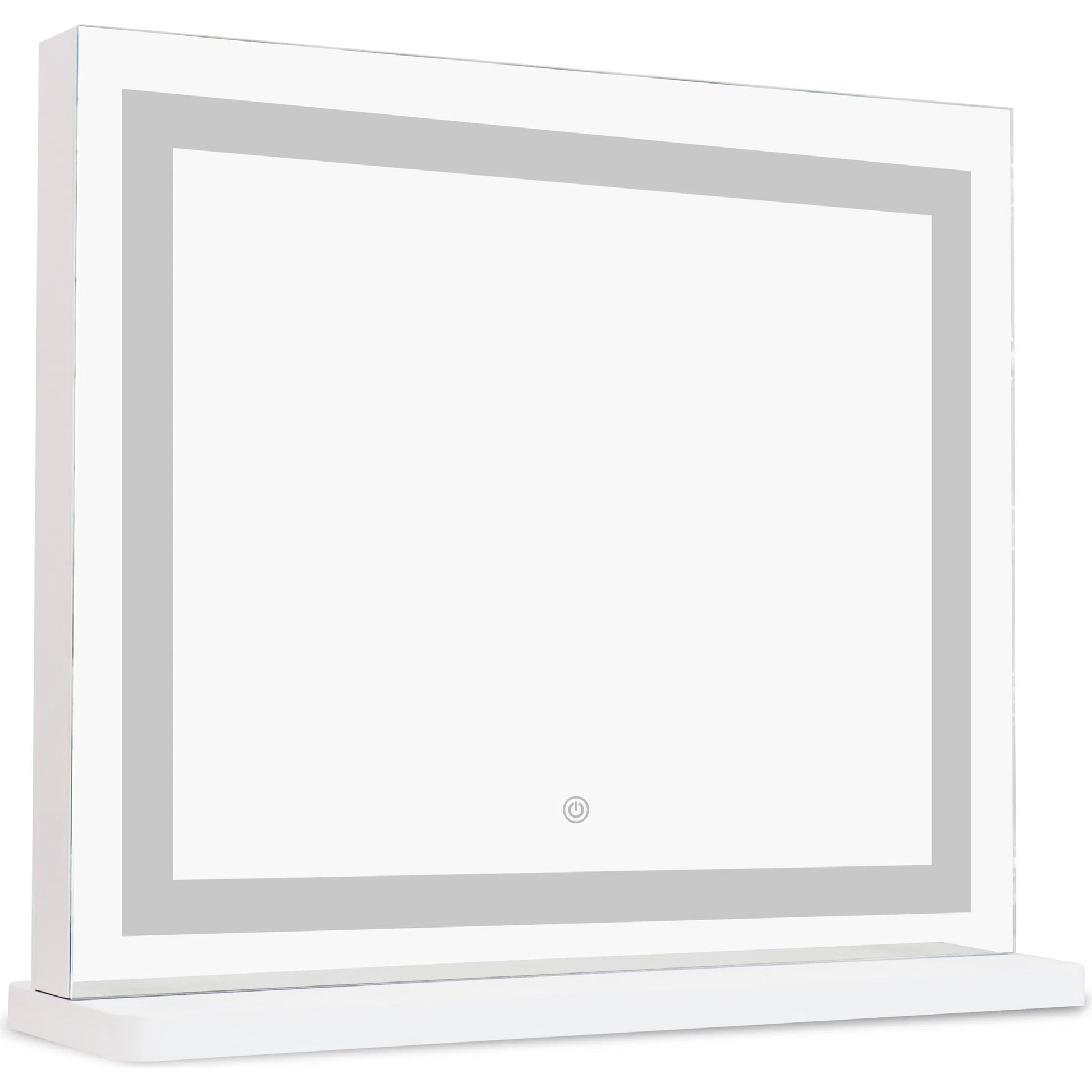 Lola LED Panel Vanity Mirror by TOV Furniture in mirror. Made from aluminum, glass, mdf in a transitional style.