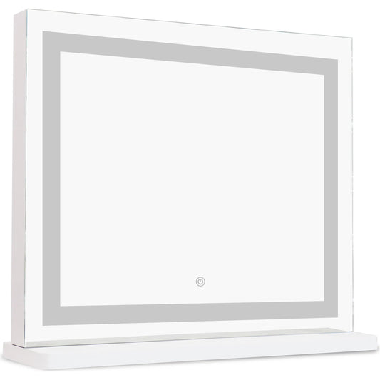 Lola LED Panel Vanity Mirror by TOV Furniture in mirror. Made from aluminum, glass, mdf in a unique style.