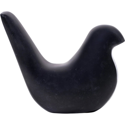 Bird Statue by TOV Furniture in black. Made from marble in a unique style.