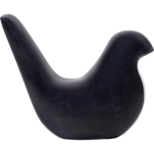Bird Statue by TOV Furniture in black. Made from marble in a unique style.