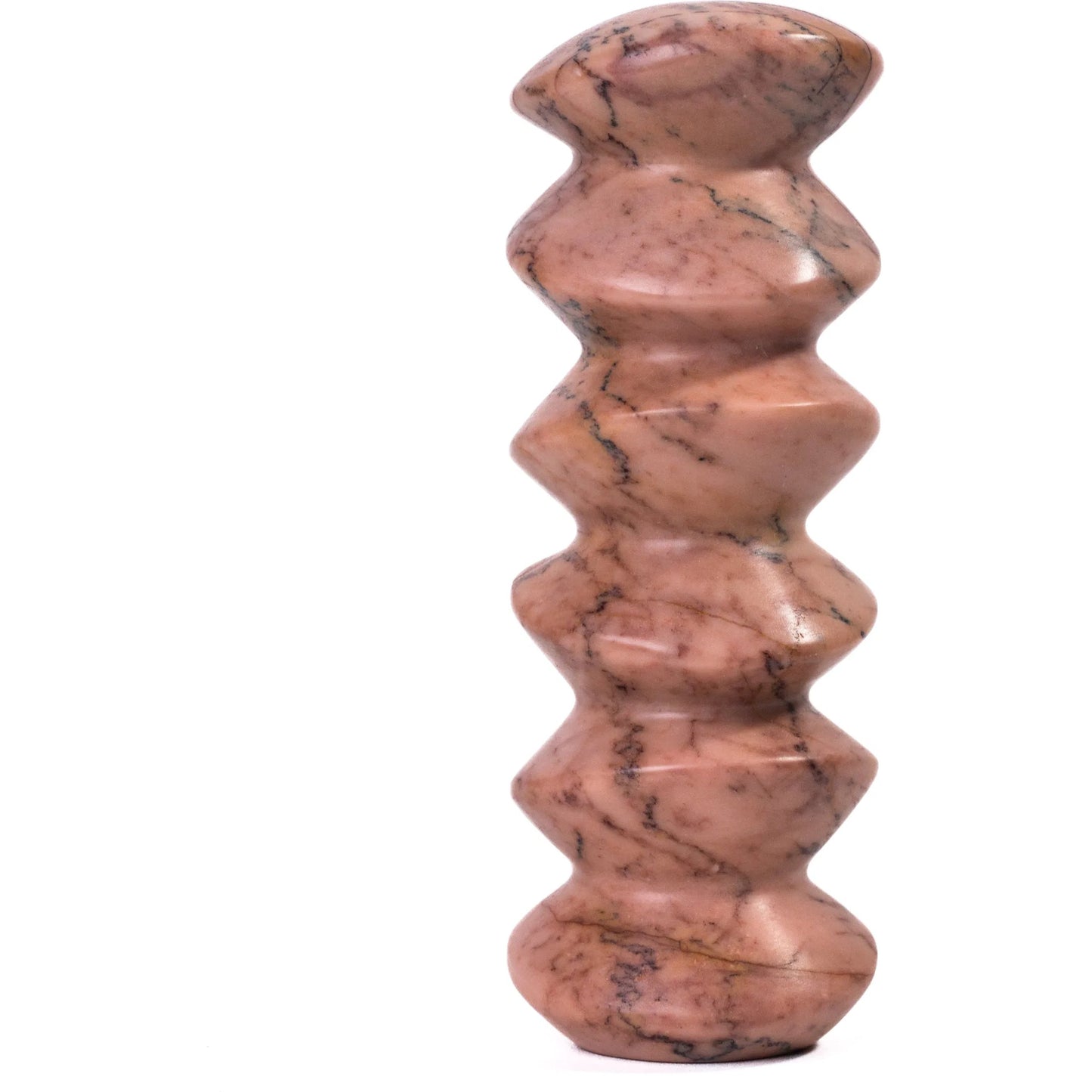 001 SI-2532689 | Primary Silo | Pink Cairn Tall Decorative Object by TOV Furniture in sunset. Made from marble in a unique style.