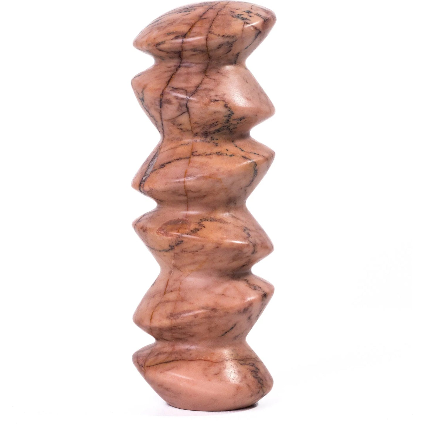 002 SI-2532689 | Additional Silo | Pink Cairn Tall Decorative Object by TOV Furniture in sunset. Made from marble in a unique style.