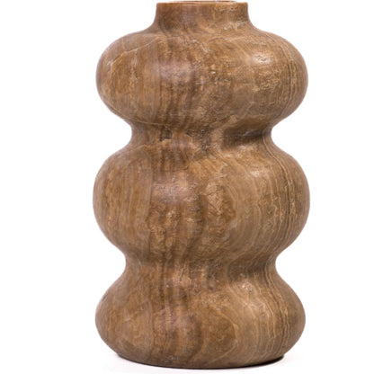 Swell Decorative Vase by TOV Furniture in dark onyx. Made from marble in a unique style.