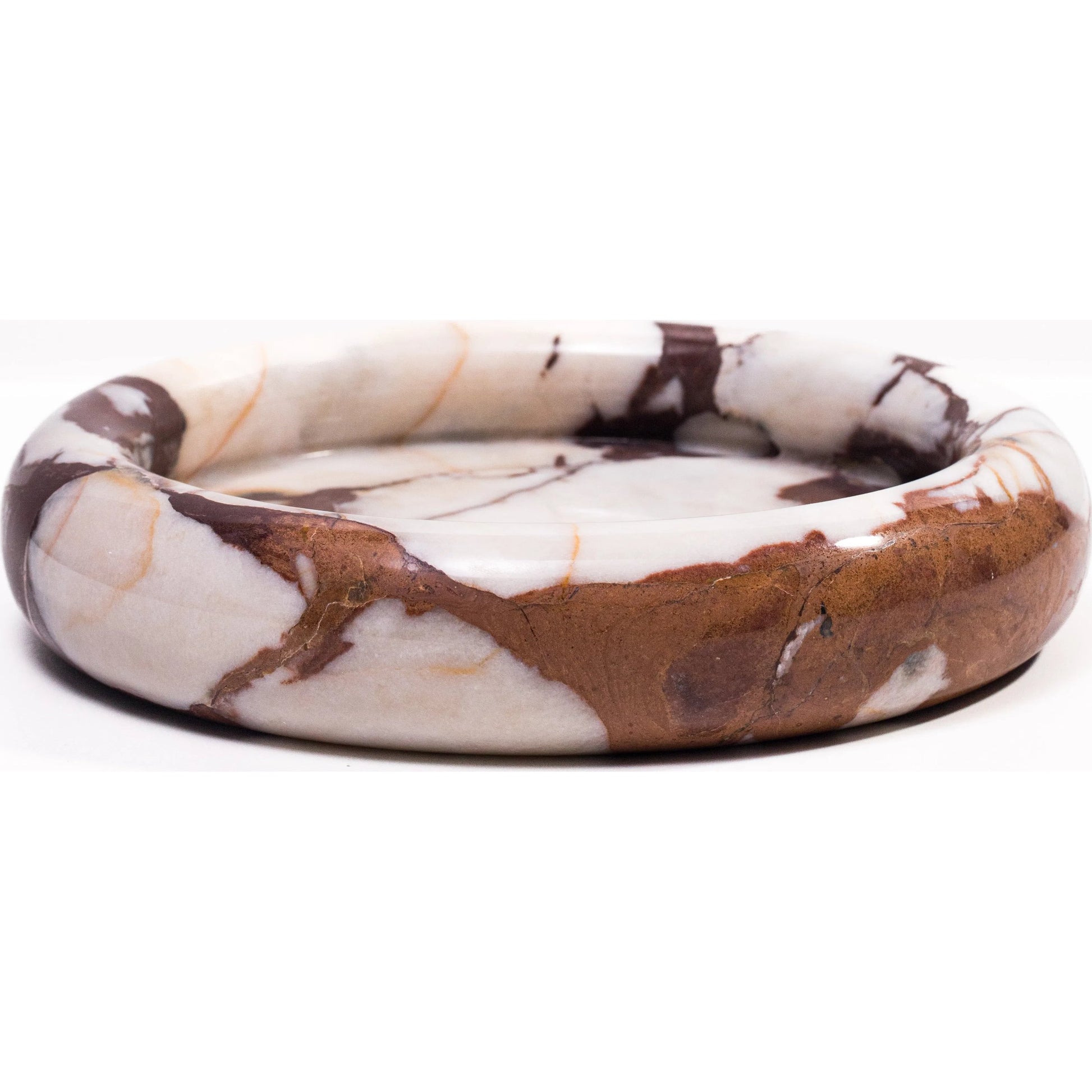 Round Edged Catch-All by TOV Furniture. Made from marble in a unique style.