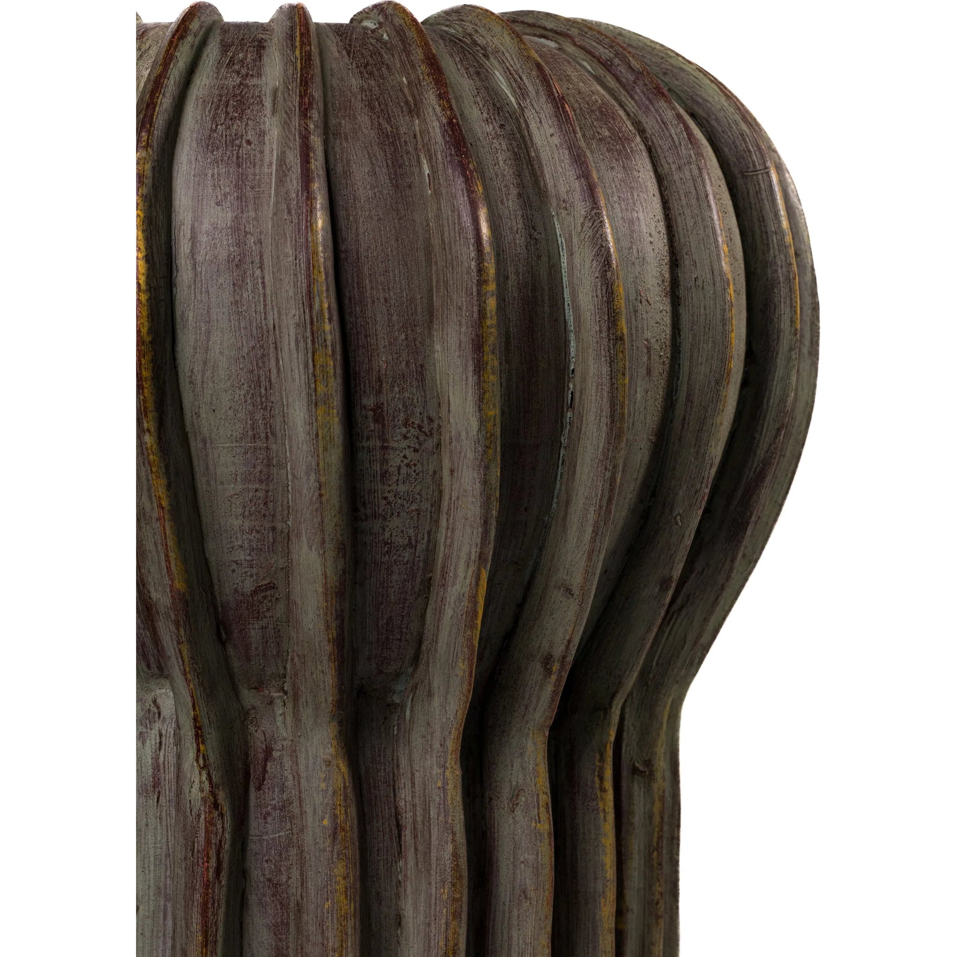 Visha Vase by TOV Furniture in grey. Made from terracotta in a unique style.