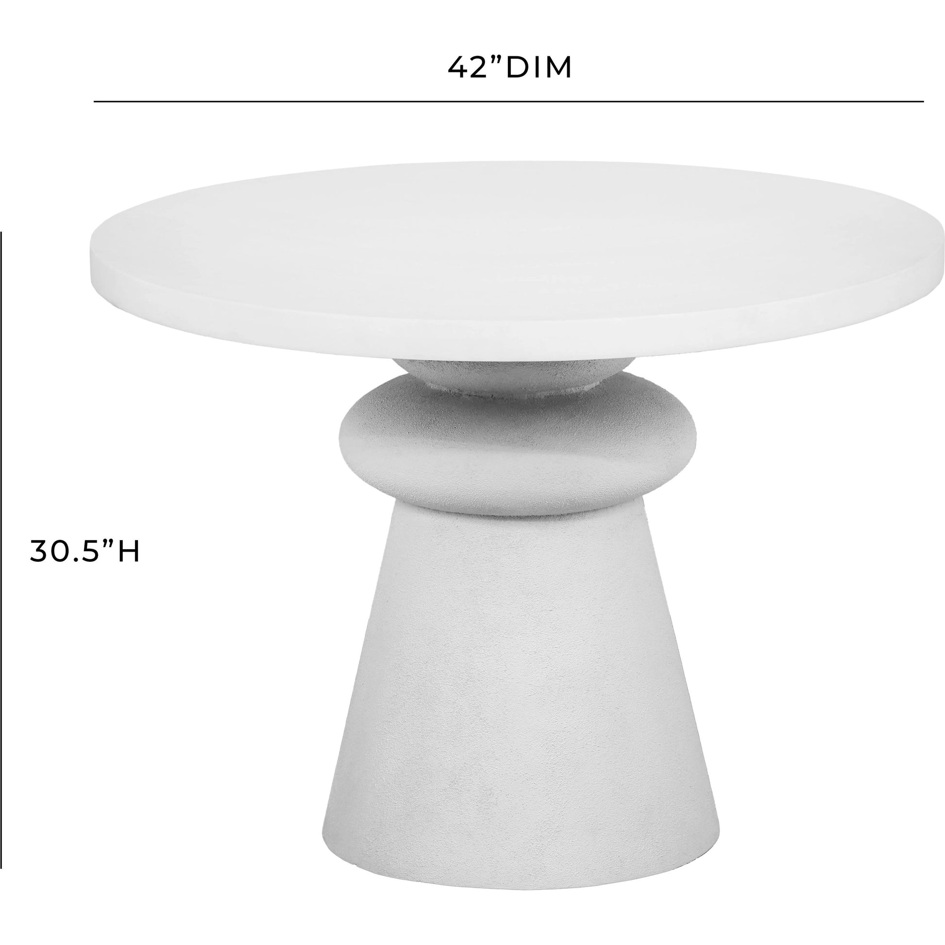 Lupita Dinette Table by TOV Furniture in white. Made from iron, mdf, resin in a modern style.
