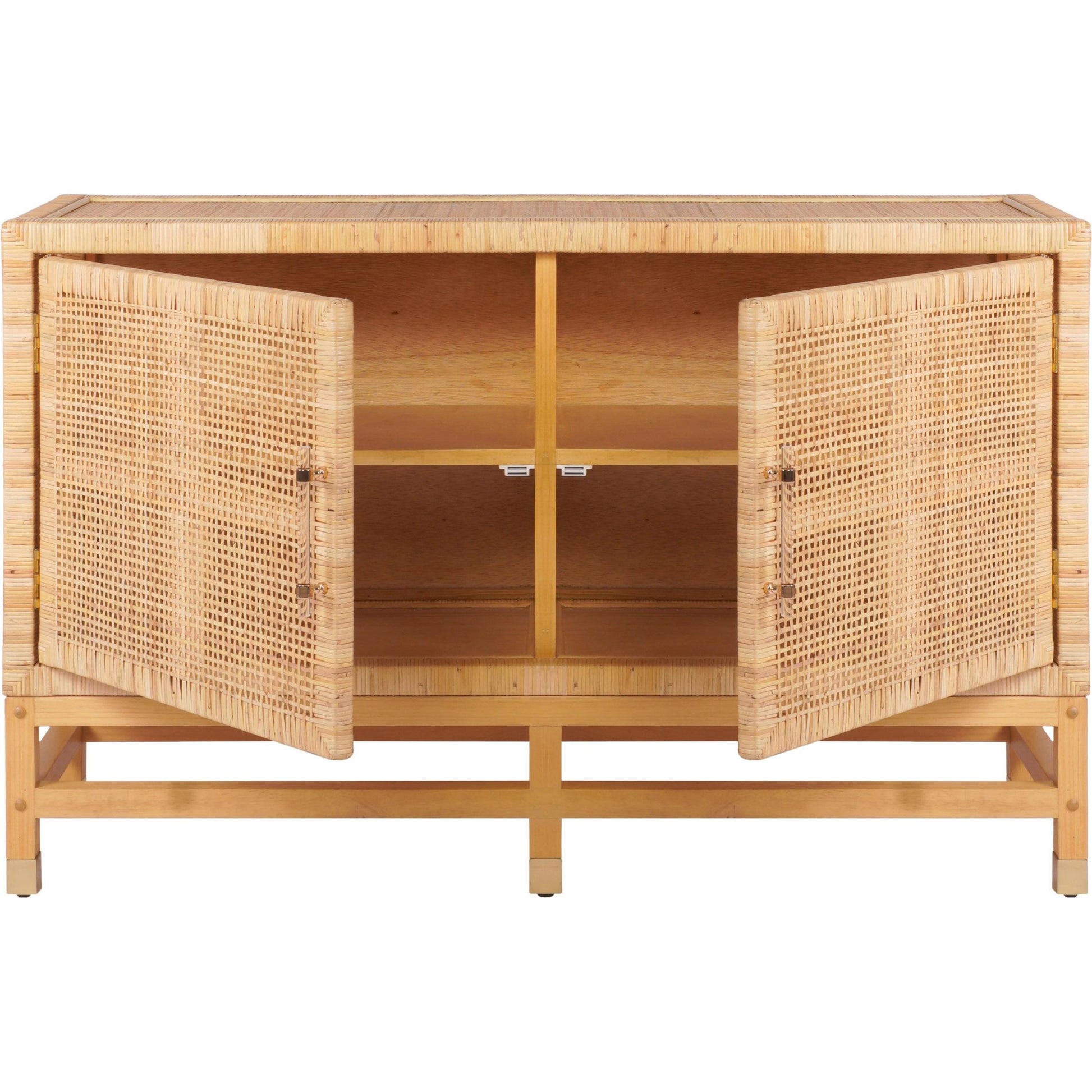 Amara Woven Rattan Buffet by TOV Furniture. Made from rattan veneer, wood in a cottage & farmhouse style.