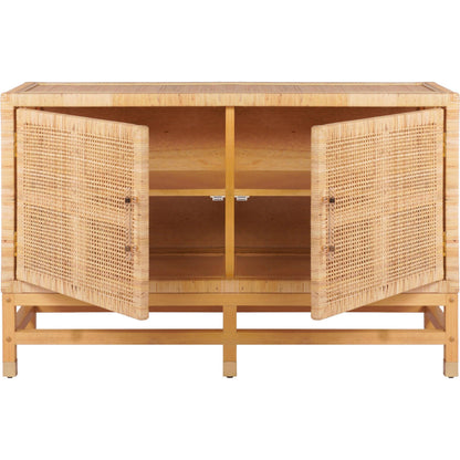 Amara Woven Rattan Buffet by TOV Furniture. Made from rattan veneer, wood in a cottage & farmhouse style.