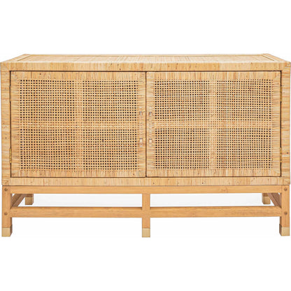 Amara Woven Rattan Buffet by TOV Furniture. Made from rattan veneer, wood in a cottage & farmhouse style.