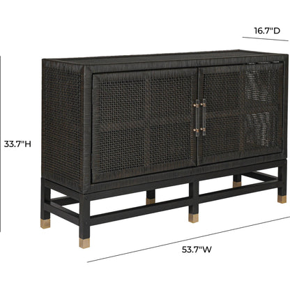 Amara Woven Rattan Buffet by TOV Furniture. Made from rattan veneer, wood in a cottage & farmhouse style.