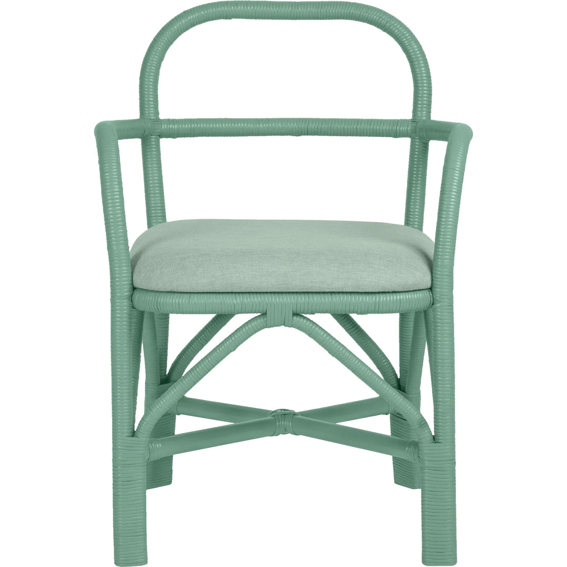 Ginny Rattan Dining Chair by TOV Furniture. Made from fabric, rattan in a cottage & farmhouse style.