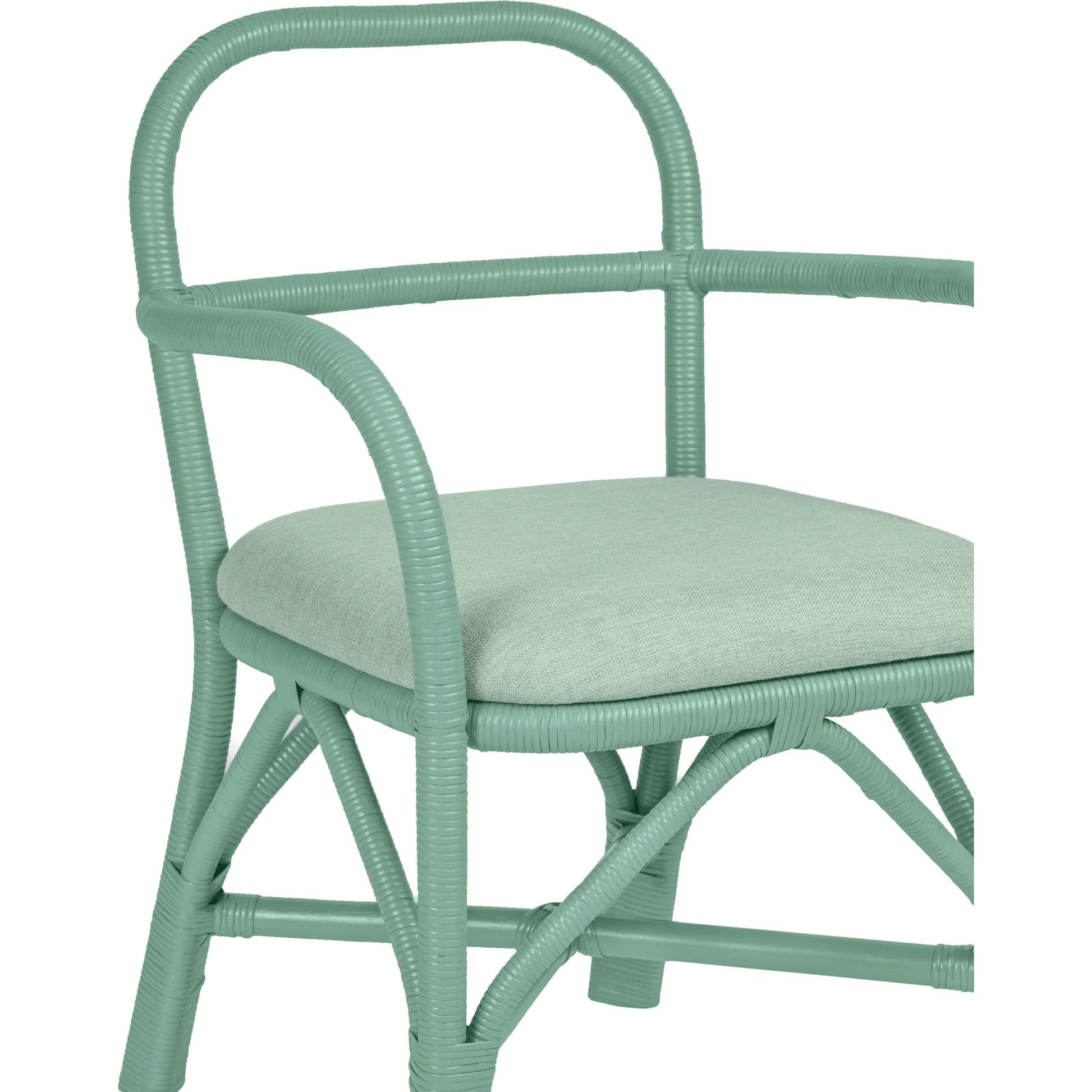 Ginny Rattan Dining Chair by TOV Furniture. Made from fabric, rattan in a cottage & farmhouse style.