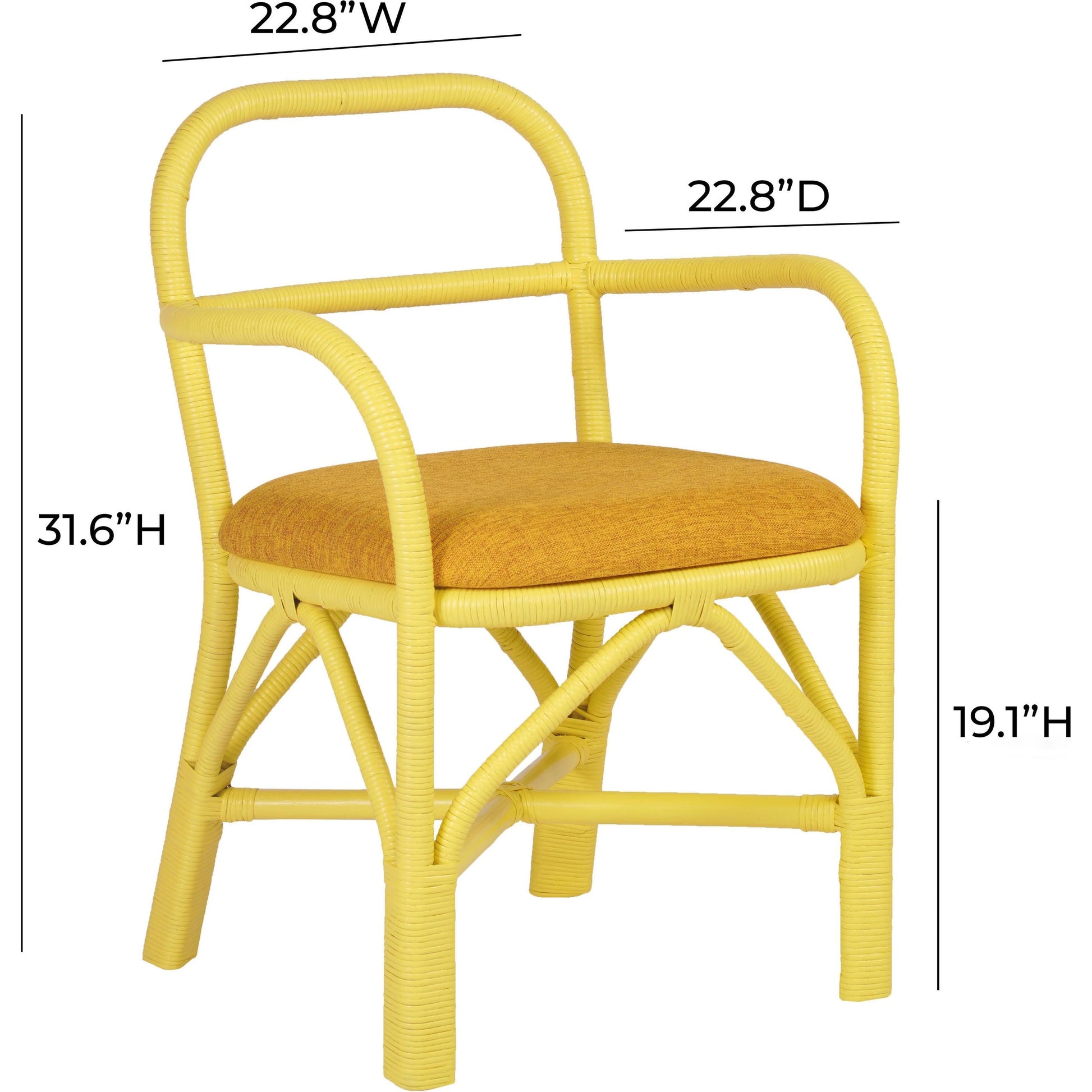 Ginny Rattan Dining Chair by TOV Furniture. Made from fabric, rattan in a cottage & farmhouse style.